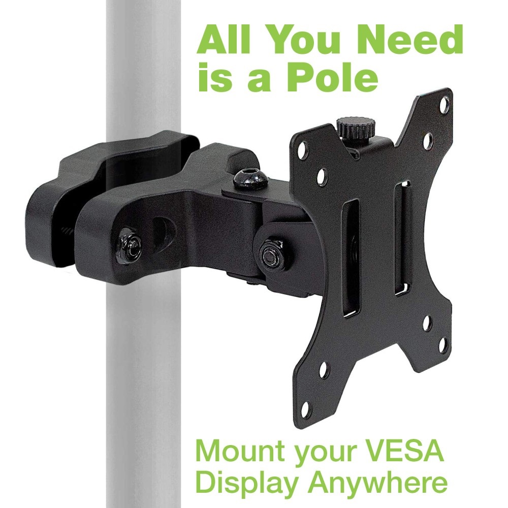 Techly ICALCD100BK Supporto da Tavolo per Monitor/TV 13-30'' Nero - Fino a 10 kg, Rotazione 30°/360°/180°, Compatibile VESA