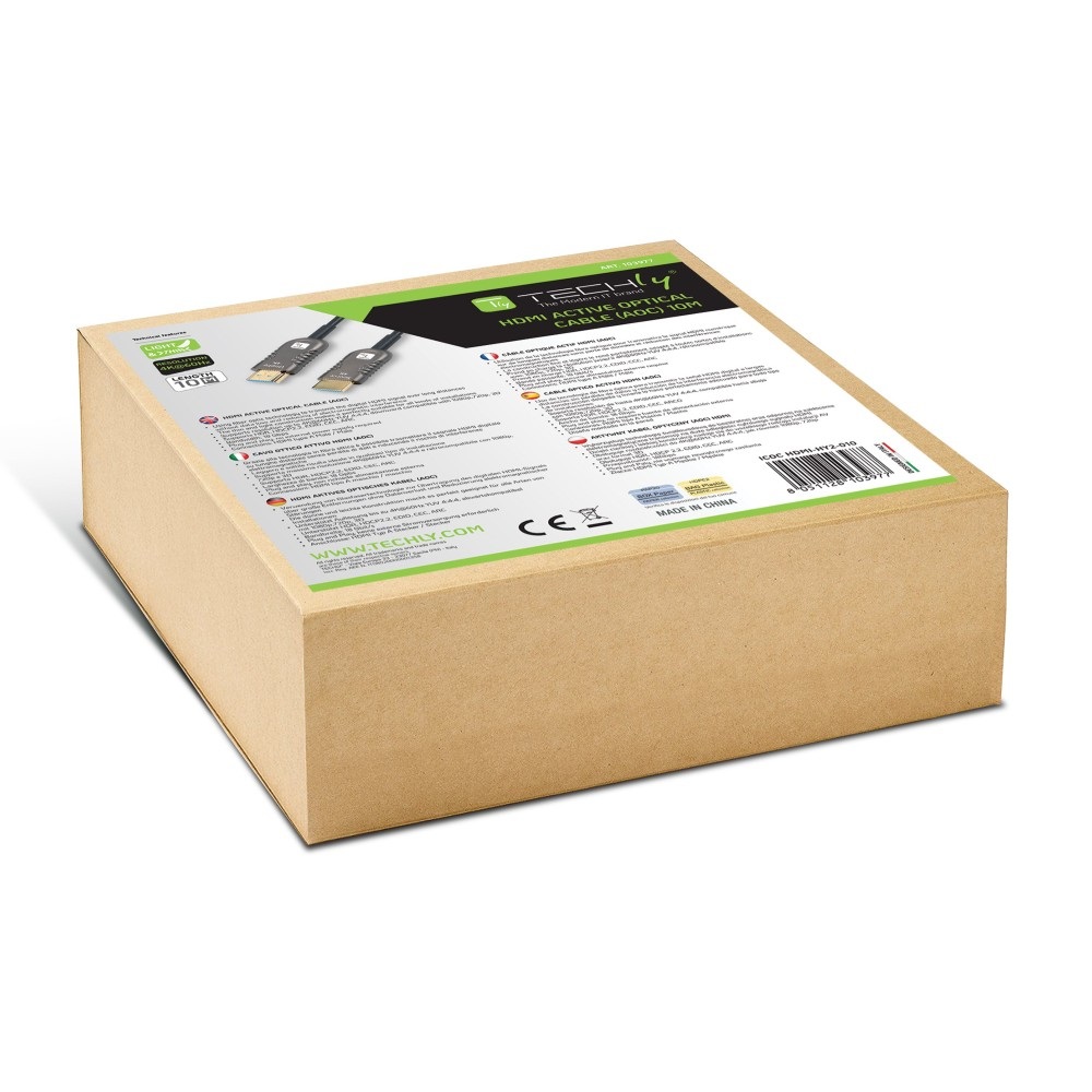 Techly Cavo Ottico Attivo HDMI™ 2.0 AOC 4K 18Gbps 10m HDMI™ A/A M/M Nero