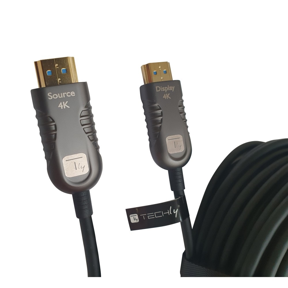 TECHLY ICOC HDMI-HY2-050 Cavo Ottico Attivo HDMI 2.0 50m 4K 18Gbps HDMI A/A M/M Nero