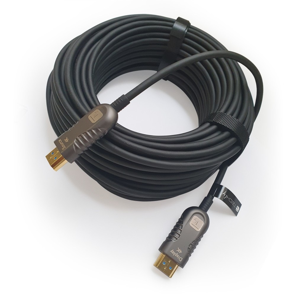 TECHLY ICOC HDMI-HY2-050 Cavo Ottico Attivo HDMI 2.0 50m 4K 18Gbps HDMI A/A M/M Nero