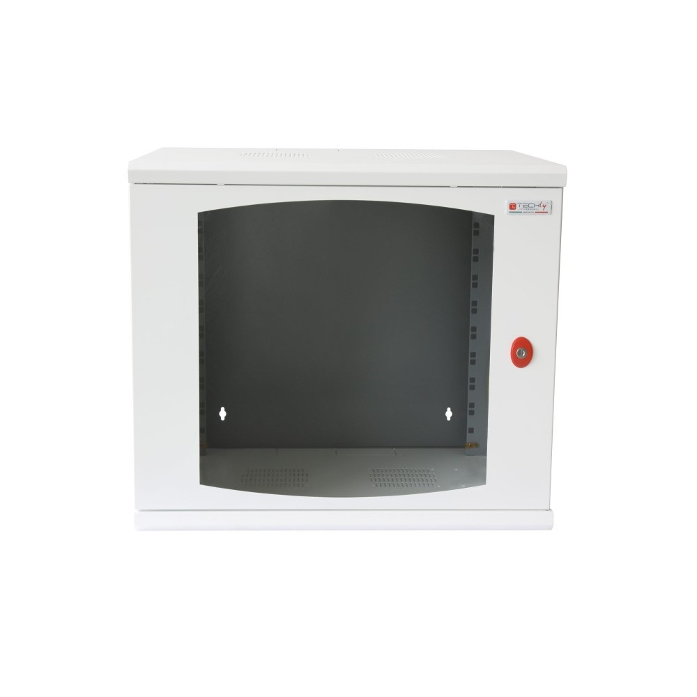 Techly I-CASE EW-2010WH5 Armadio Rack 19'' a muro 10U prof. 500mm Bianco con porta in vetro temprato