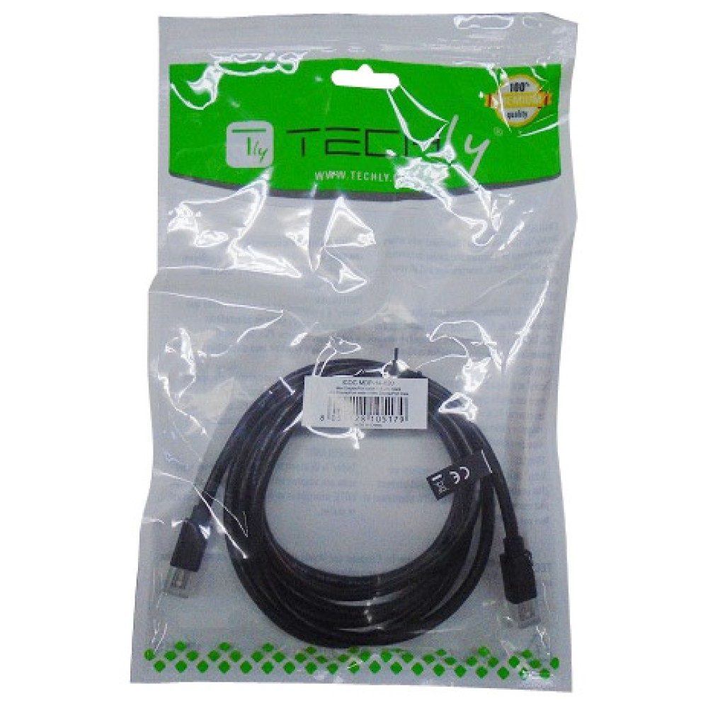 Techly Cavo Mini DisplayPort 1.4 M/M 2 m Nero - Fino a 3860 x 2160 Pixel