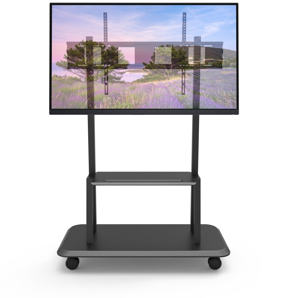 Techly Supporto a Pavimento con Mensola per TV LCD/LED/Plasma 55-120'' - Fino a 150 kg, VESA 100x100 a 1000x600