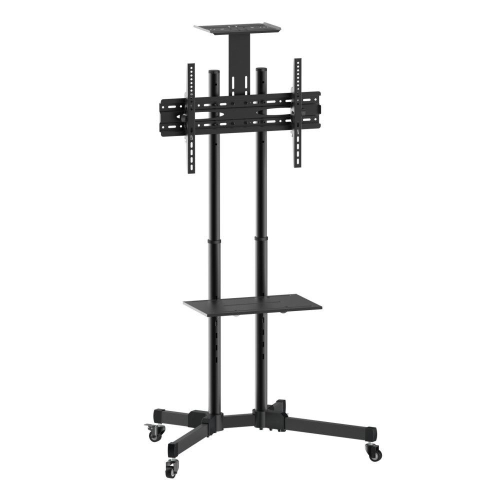 Techly Trolley da Pavimento con Mensola per TV LCD/LED/Plasma 37-70'' ICA-TR16T - Supporto fino a 50 kg, Regolabile in Altezza e Inclinazione