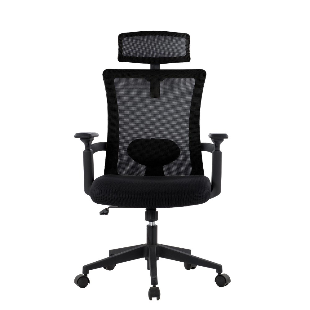 Techly Sedia per Ufficio ICA-CT MC016 con Schienale Alto e Poggiatesta Regolabile Nero