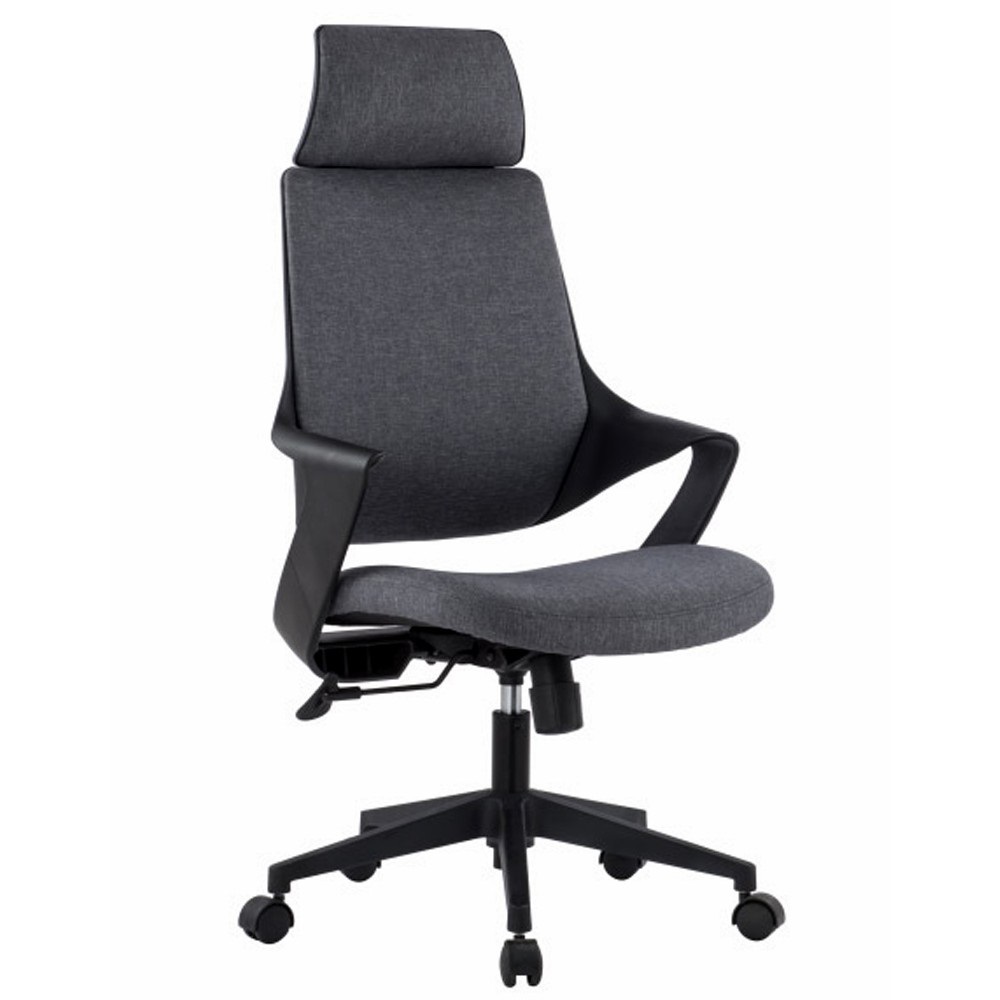 TECHLY Sedia per Ufficio con Schienale Alto Imbottito Grigio - Design Moderno
