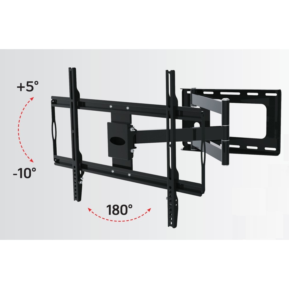 Techly Supporto a Muro Slim per TV LED LCD 32-70'' Nero - Design Compatto, Inclinazione Regolabile, Braccio Estensibile