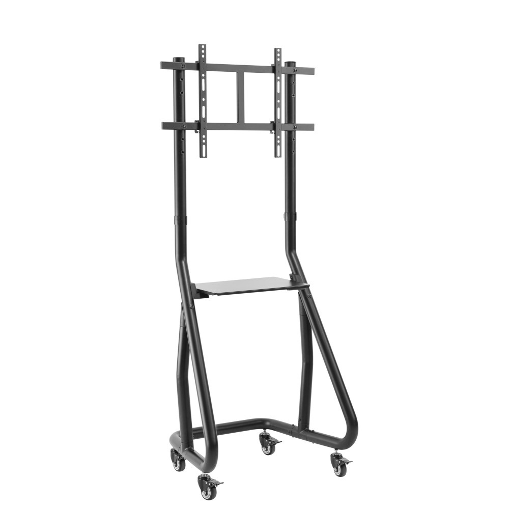 Techly Supporto a Pavimento per TV da 37'' a 80'' - Massimo Peso 80 kg, Compatibilità VESA fino a 600x400, Gestione Cavi e Base con Ruote