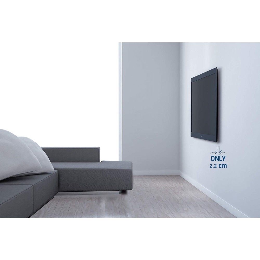 Techly Staffa a Muro Slim per TV OLED 32-65'' Nero - Compatibile VESA, Installazione Facile, Sistema di Blocco Automatico