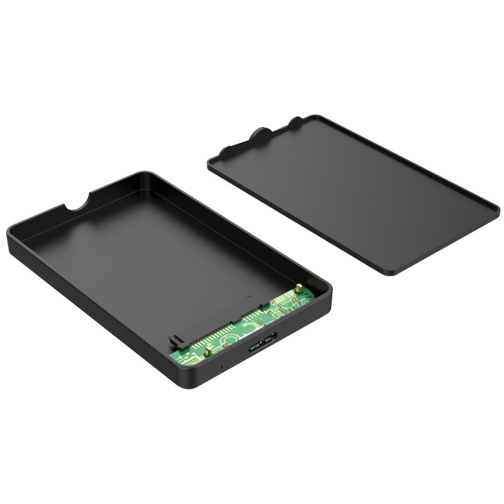 Techly Box Esterno HDD/SSD SATA 2,5'' USB 3.0 Nero - Design Senza Viti, Fino a 5 Gbps