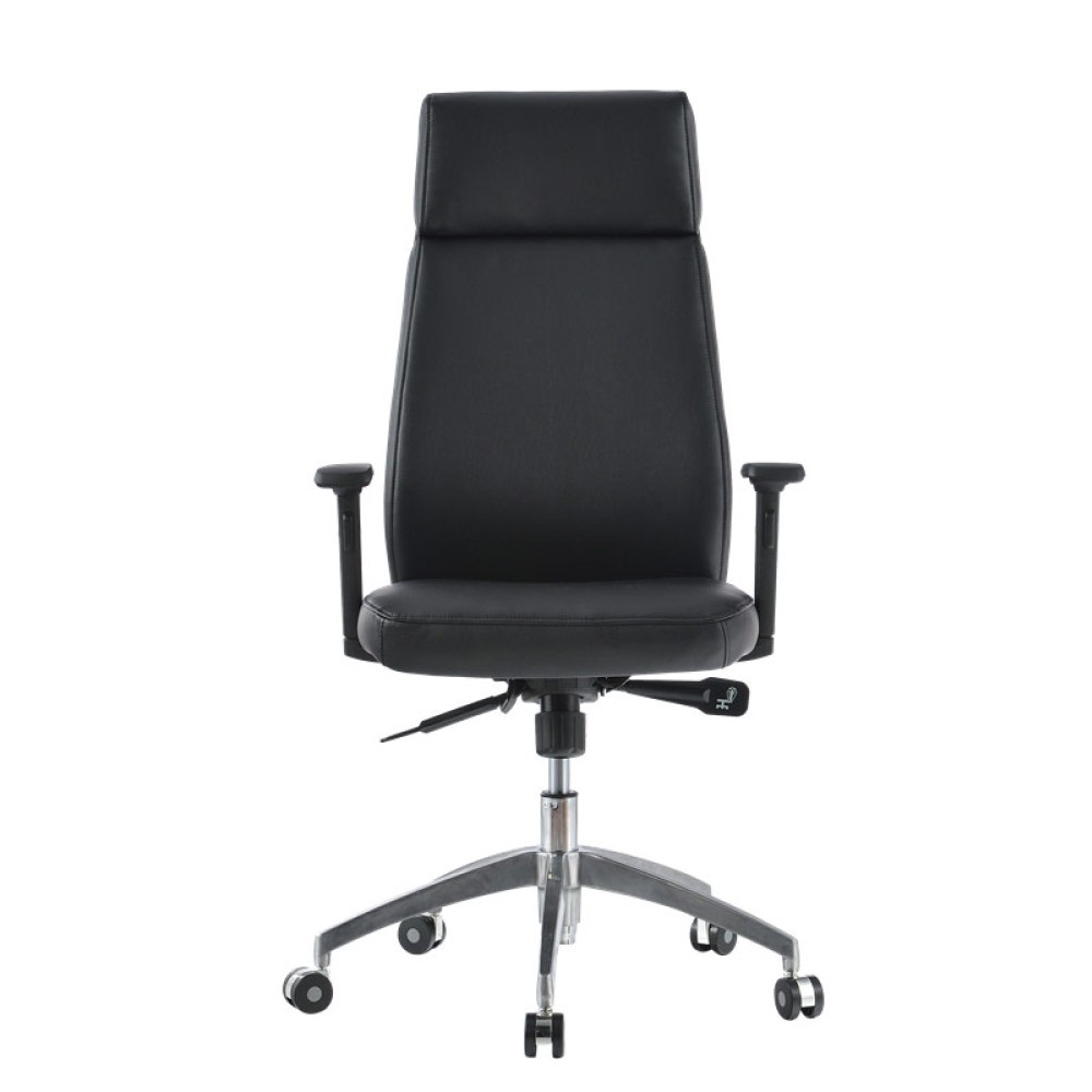 TECHLY Poltrona Direzionale Nera con Braccioli - Seduta e Schienale Imbottiti, Dimensioni 480x550x111 cm