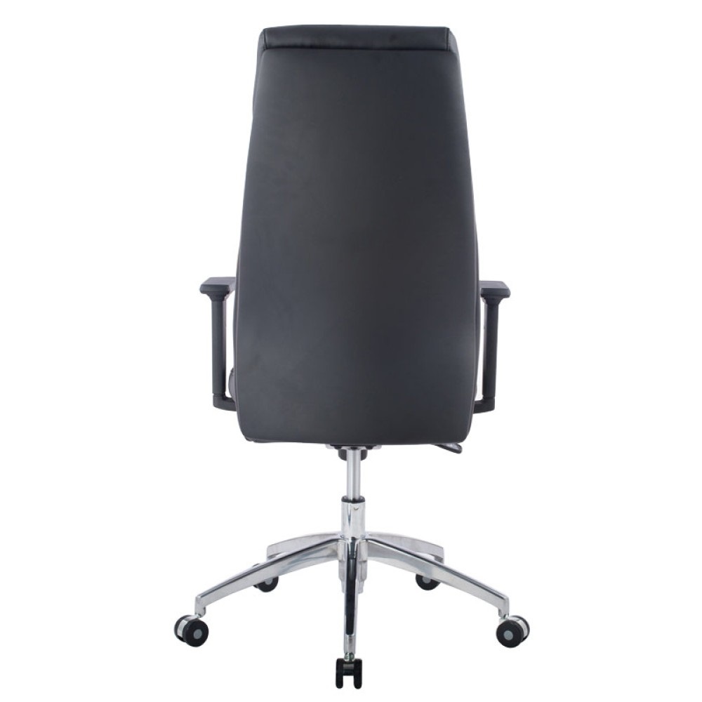 TECHLY Poltrona Direzionale Nera con Braccioli - Seduta e Schienale Imbottiti, Dimensioni 480x550x111 cm