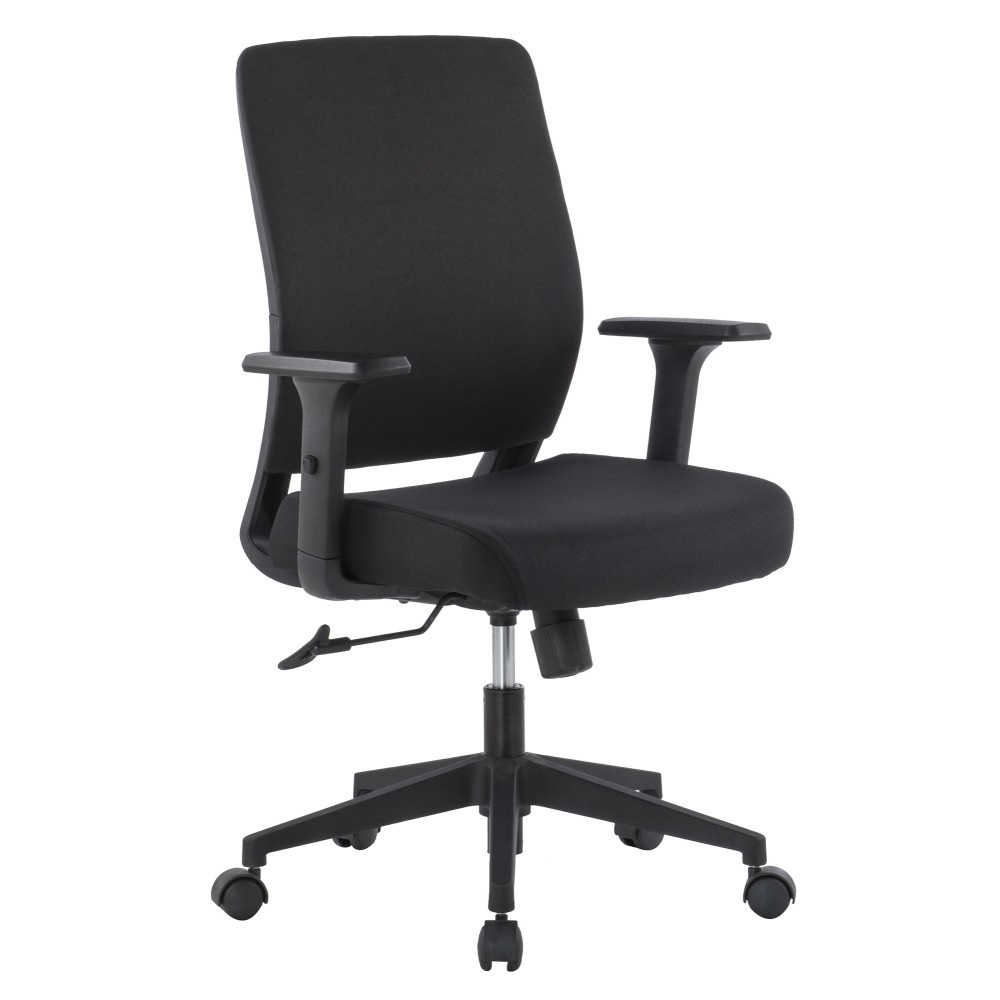 TECHLY Poltrona da Ufficio ICA-CT DC001BK con Seduta Imbottita, Braccioli e Schienale Imbottito - Colore Nero
