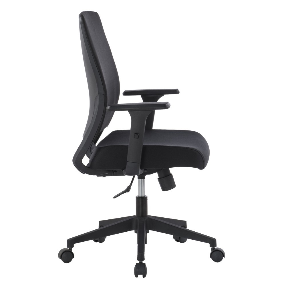 TECHLY Poltrona da Ufficio ICA-CT DC001BK con Seduta Imbottita, Braccioli e Schienale Imbottito - Colore Nero