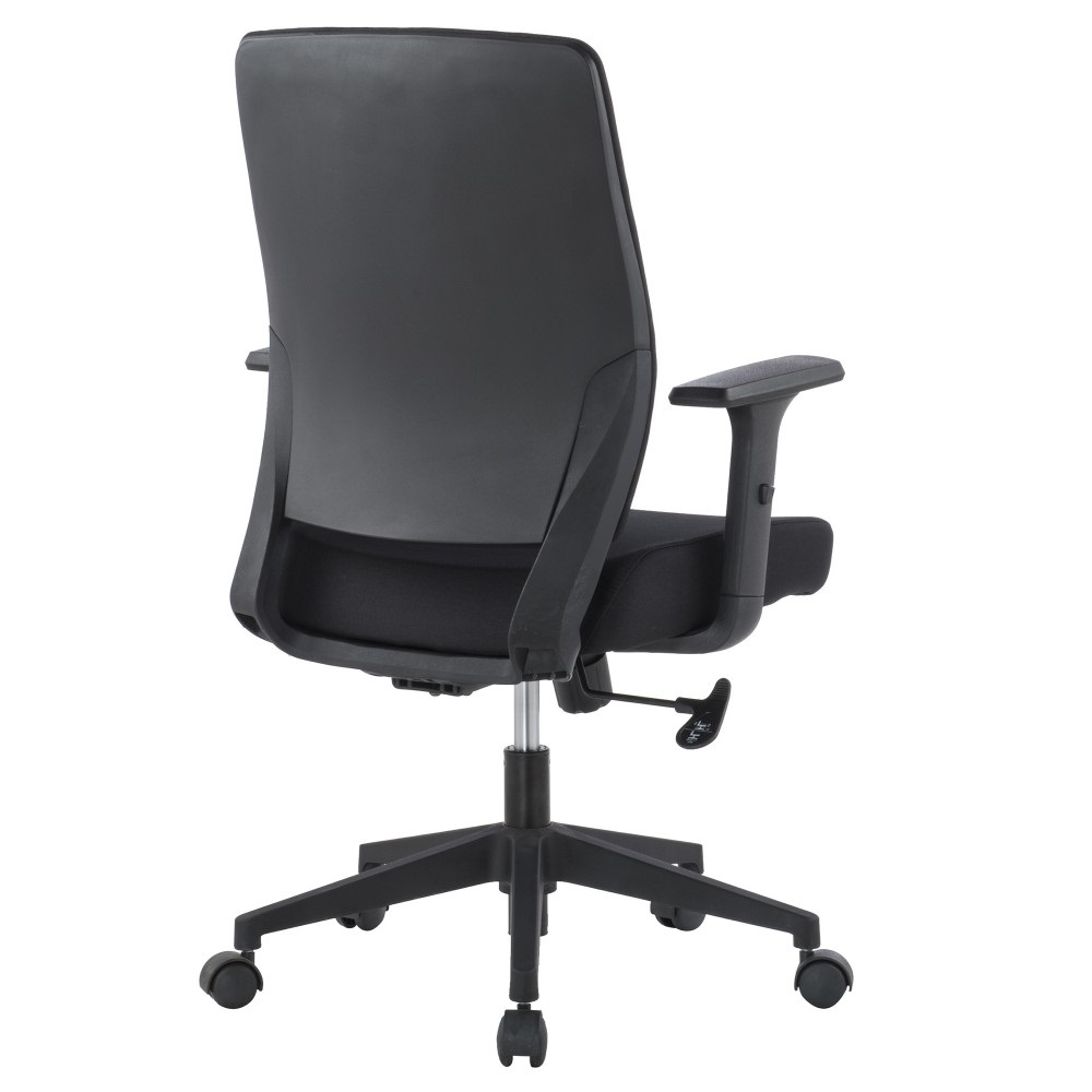 TECHLY Poltrona da Ufficio ICA-CT DC001BK con Seduta Imbottita, Braccioli e Schienale Imbottito - Colore Nero
