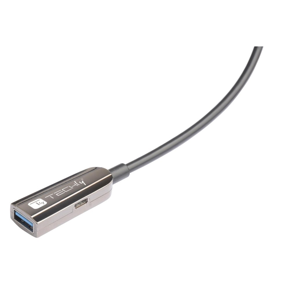 Techly Cavo Ottico Attivo USB 3.2 SuperSpeed AOC 100m USB A M/F Nero - ICOC U3AMF-HY-100