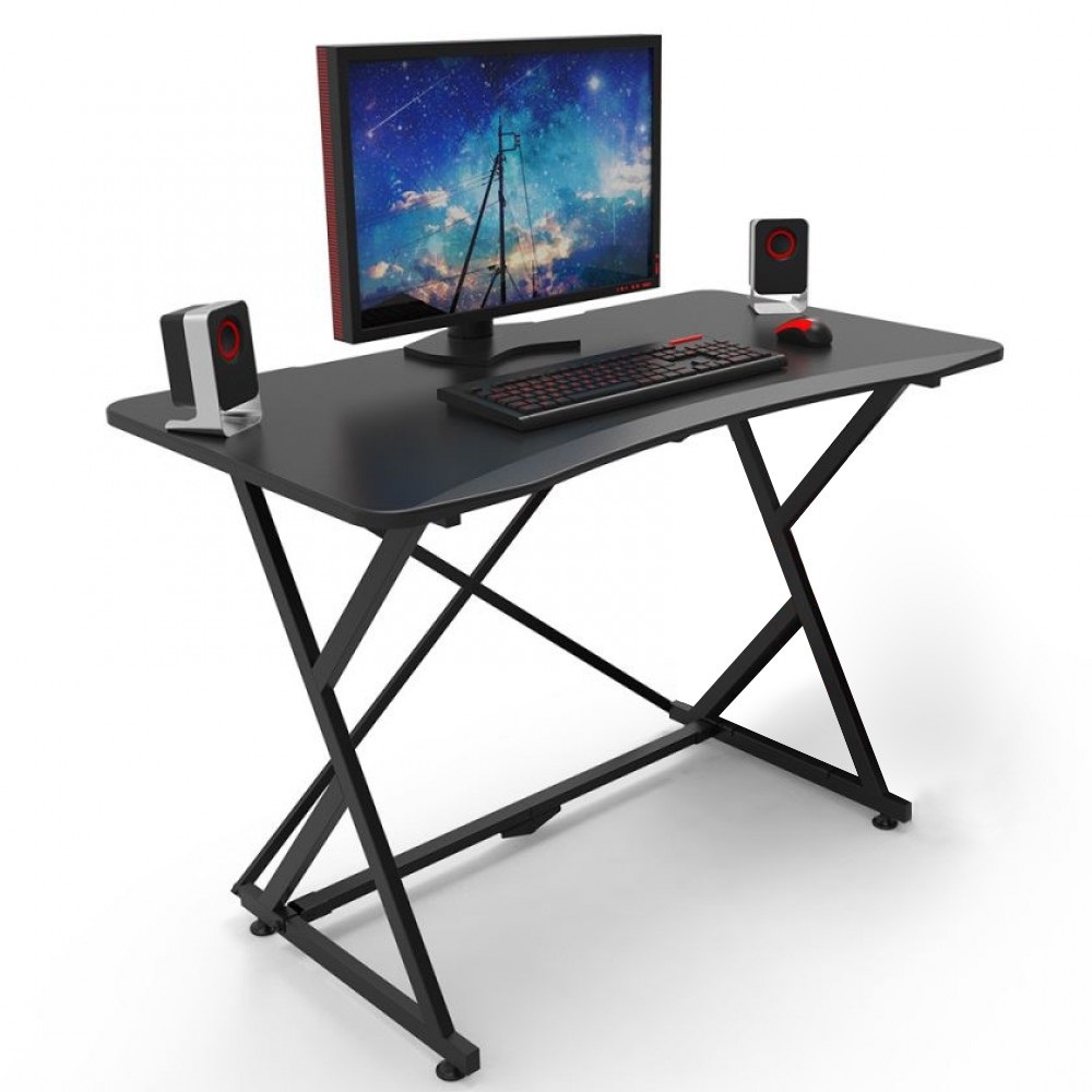 TECHLY Scrivania Gaming Ergonomica in Fibra di Carbonio con Ampia Superficie e Piedini Stabili