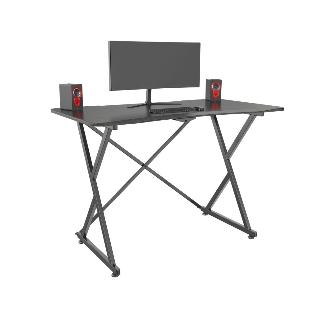 TECHLY Scrivania Gaming Ergonomica in Fibra di Carbonio con Ampia Superficie e Piedini Stabili