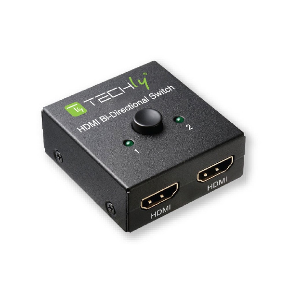 Techly 108606 Switch HDMI 2 Porte Bidirezionale 4K 60Hz Nero - Doppia modalità di connessione