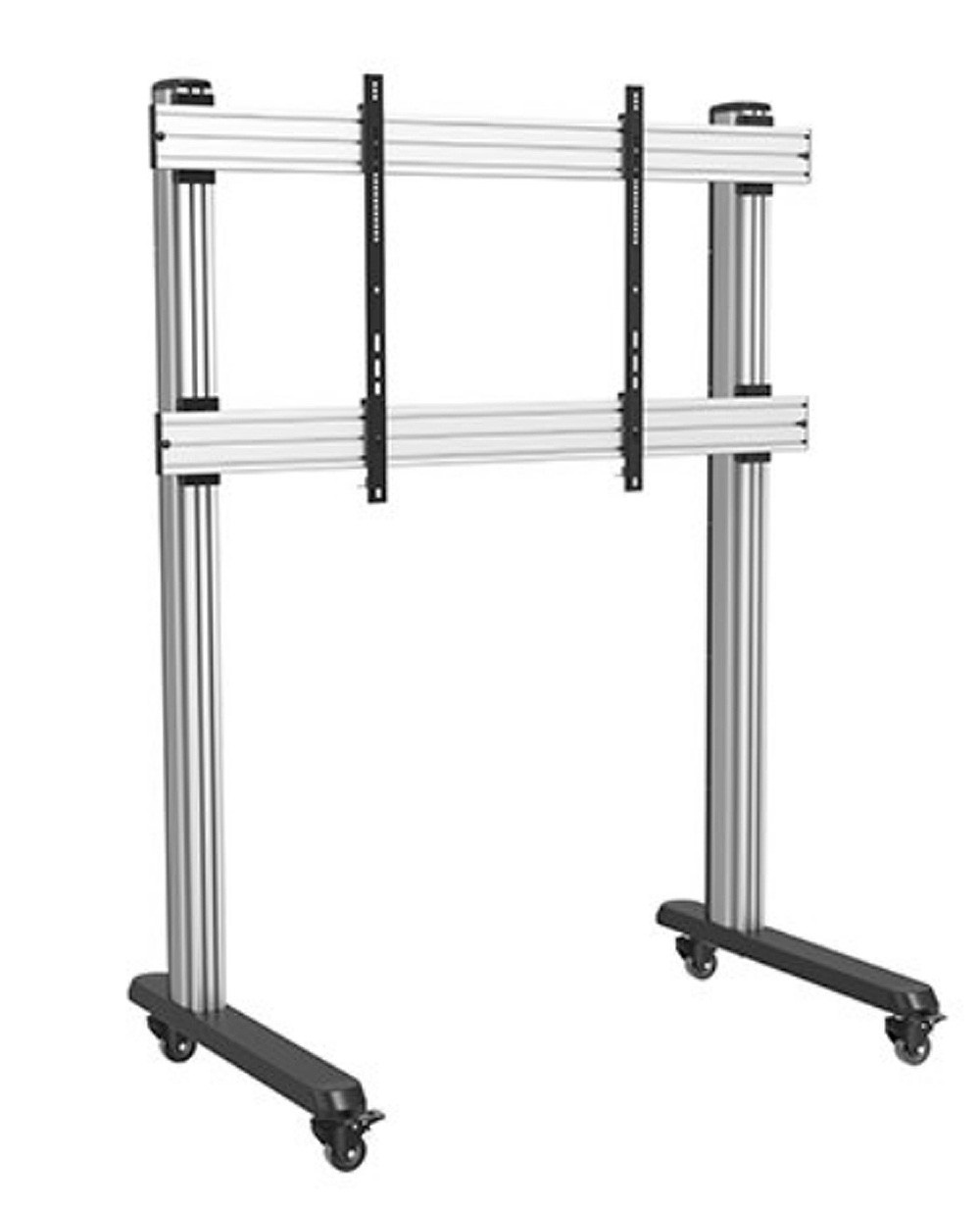 Techly ICA-TR43 Trolley da Pavimento Mobile per TV LCD/LED/Plasma 70-120'' - Argento, Acciaio, Capacità 150 kg