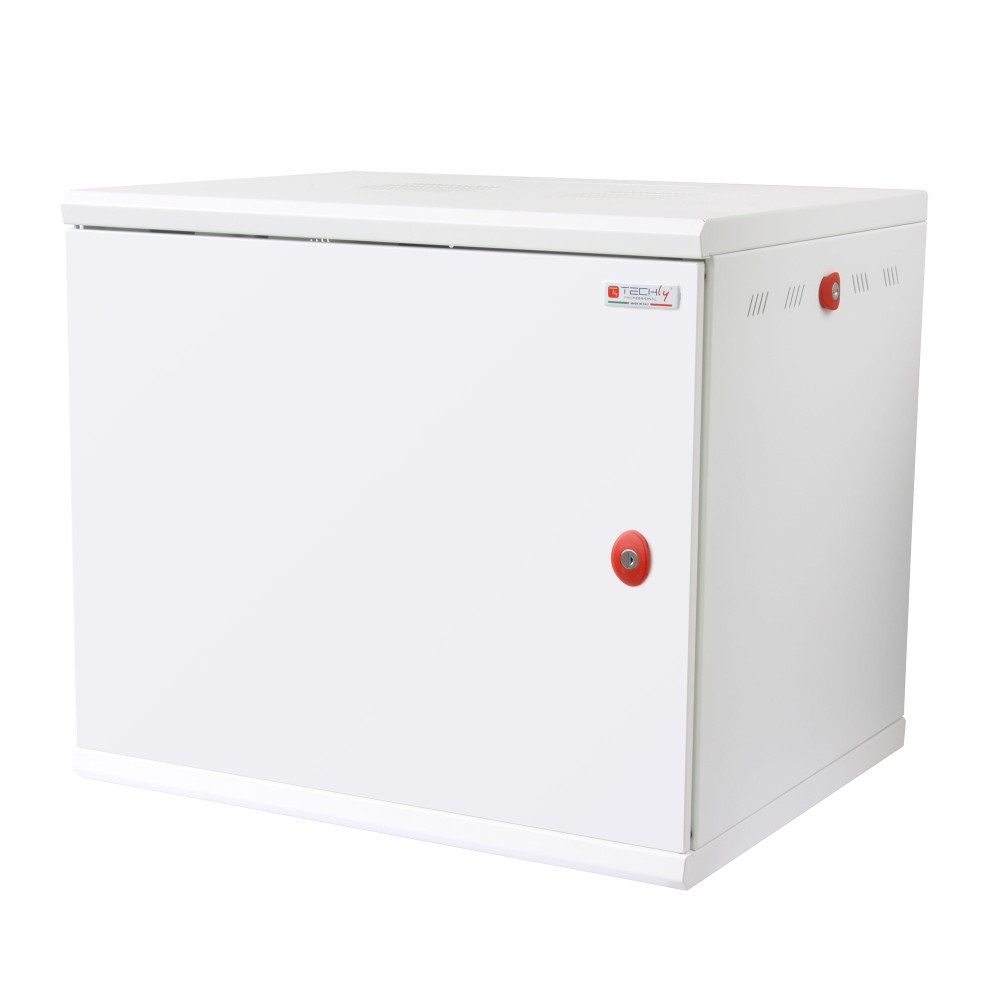 Techly Professional Armadio Rack 19'' a muro 16U sezione unica P.600mm Porta Cieca Bianco