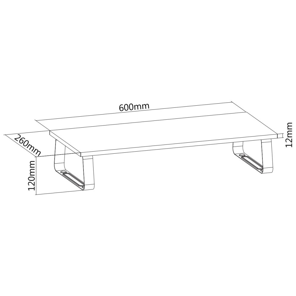 Techly Supporto di Rialzo Elegante per Monitor e Laptop da Scrivania - Nero