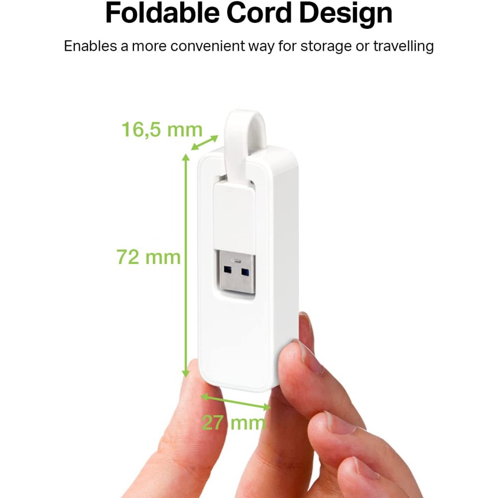 Techly IDATA USB-ETGIGA-3A Adattatore Convertitore USB 3.0 Ethernet Gigabit RJ45 LAN 5000 Mbit/s Bianco