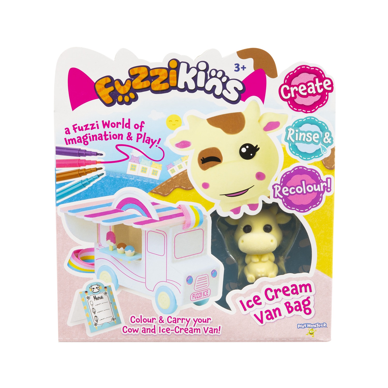 Grandi Giochi Fuzzikins I Colora Cuccioli - Camioncino dei Gelati con Cuccioli da Colorare, Lavare e Ricolorare