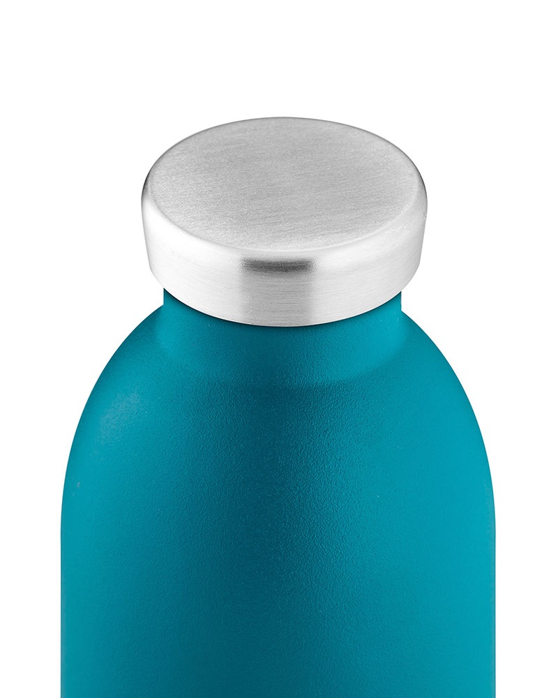 24Bottles Clima Bottle - Borraccia Termica 850 ml Acciaio Inox Atlantic Bay, 100% Ermetica, Design Italiano, Mantiene Caldo per 12 Ore e Freddo per 24 Ore