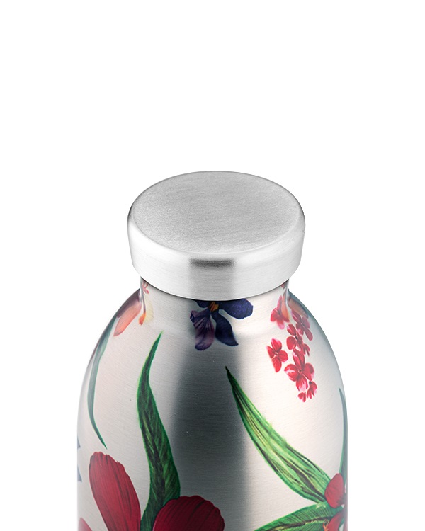 24Bottles Clima Bottle 850 ml - Bottiglia termica in acciaio inox con design floreale, isolamento fino a 12 ore