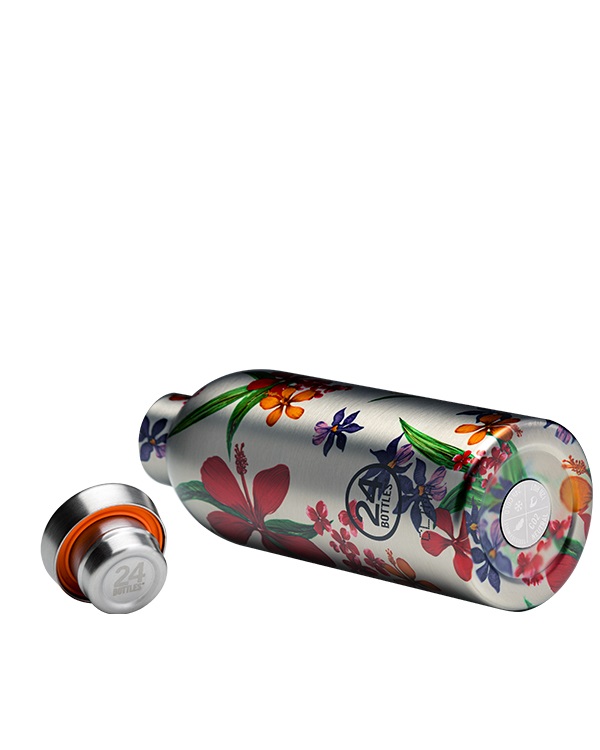 24Bottles Clima Bottle 850 ml - Bottiglia termica in acciaio inox con design floreale, isolamento fino a 12 ore