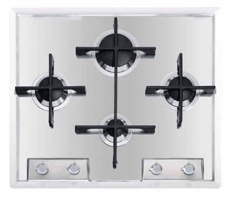 Foster Piano Cottura da Incasso a Gas 60 cm 4 Fuochi Acciaio Inox Satinato con Griglie in Ghisa - Modello Veronika 7066052