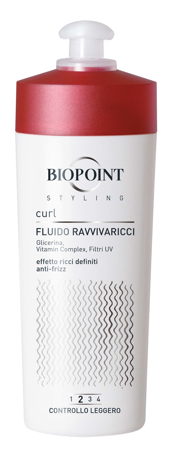 Biopoint Styling Fluido Ravvivaricci 200 ml - Definisce e Valorizza i Ricci, Azione Anticrespo, Glicerina e Vitamin Complex per Morbidezza e Lucentezza