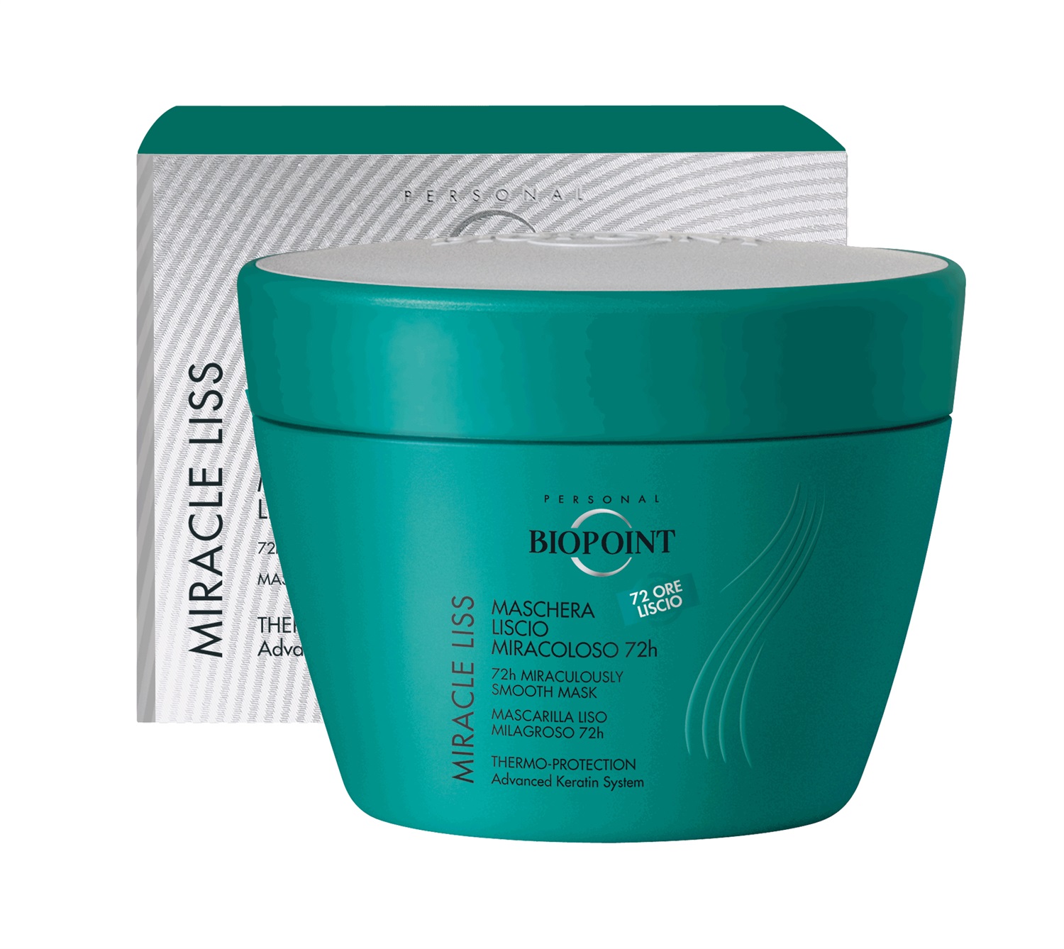 Biopoint Miracle Liss - Maschera per Capelli Liscio 72h, Nutriente e Disciplinante, 200 ml