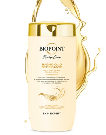 Biopoint Bagno Olio Setificante 400 ml - Nutriente e Delicato con Olio di Amla, Camelia, Mandorla e Rosa