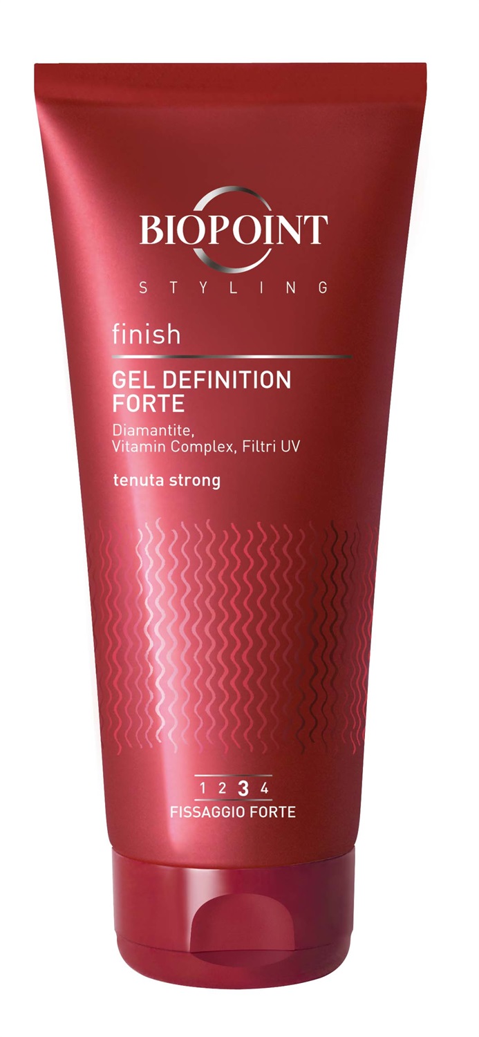 Biopoint Gel per Capelli Styling Finish Definition Forte 200 ml - Fissaggio Forte, Senza Residui, Azione Rinforzante e Illuminante