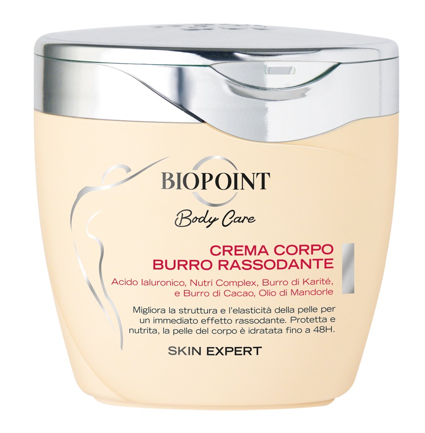 Biopoint Crema Corpo Burro Rassodante 300 ml - Idratante e Nutriente Fino a 48h, Migliora Elasticità e Compattezza della Pelle