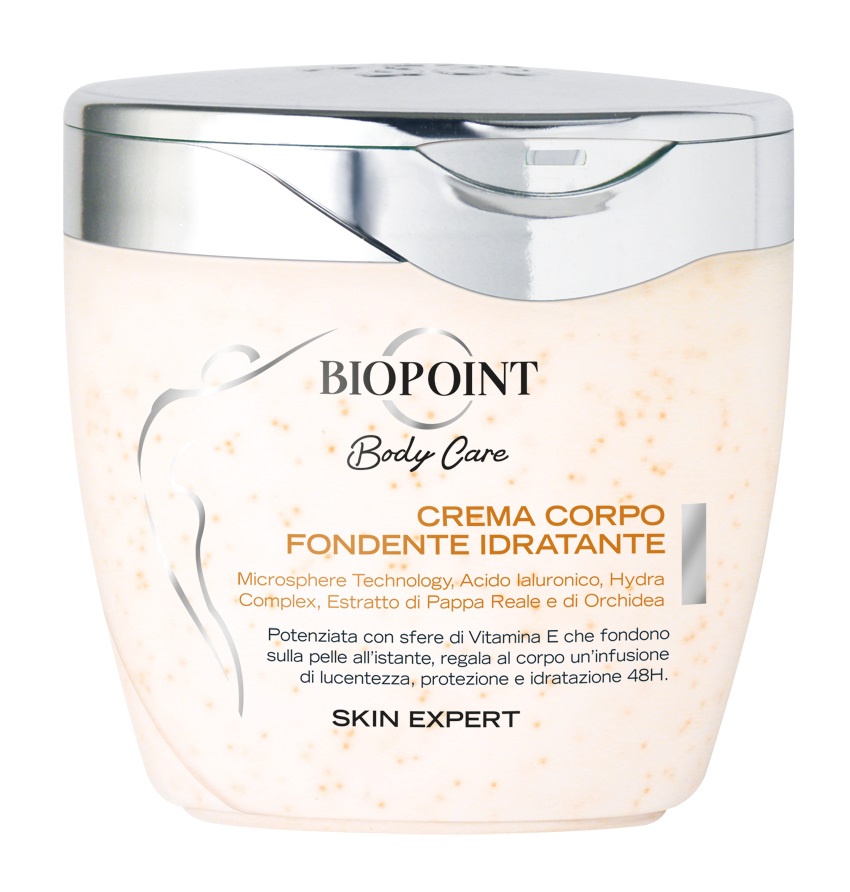 Biopoint Crema Corpo Fondente Idratante 300 ml - Azione Protettiva e Idratante Fino a 48h, Concentrato Antiossidante di Vitamina E, Texture Ricca e Cremosa