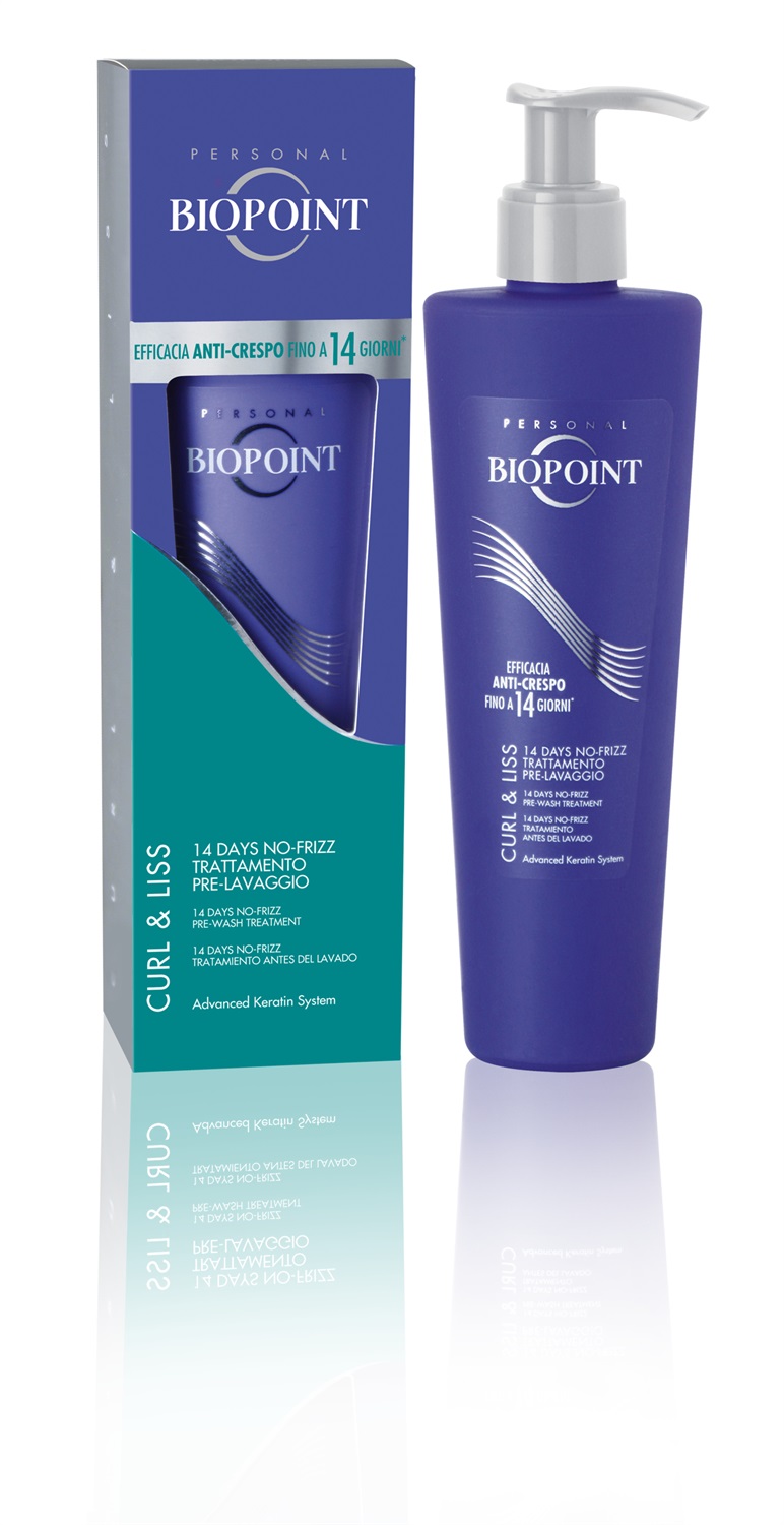 Biopoint Curl & Liss Trattamento Pre-Lavaggio No-Frizz 200 ml - Riduzione Crespo fino a 14 Giorni, Adatto a Tutti i Tipi di Capello