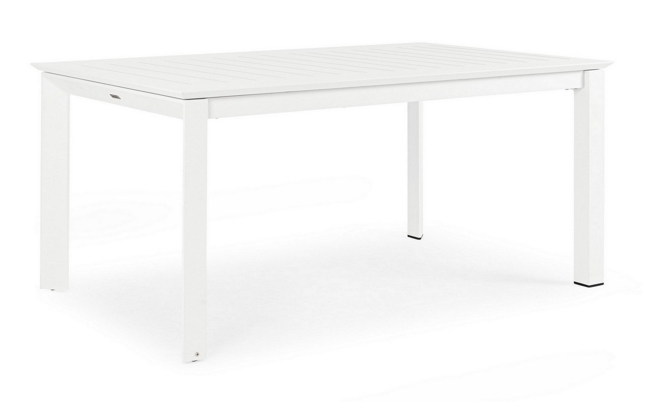 Bizzotto Konnor Tavolo Allungabile Bianco 160/240x100 cm in Alluminio con Ruote - Design Moderno e Resistente