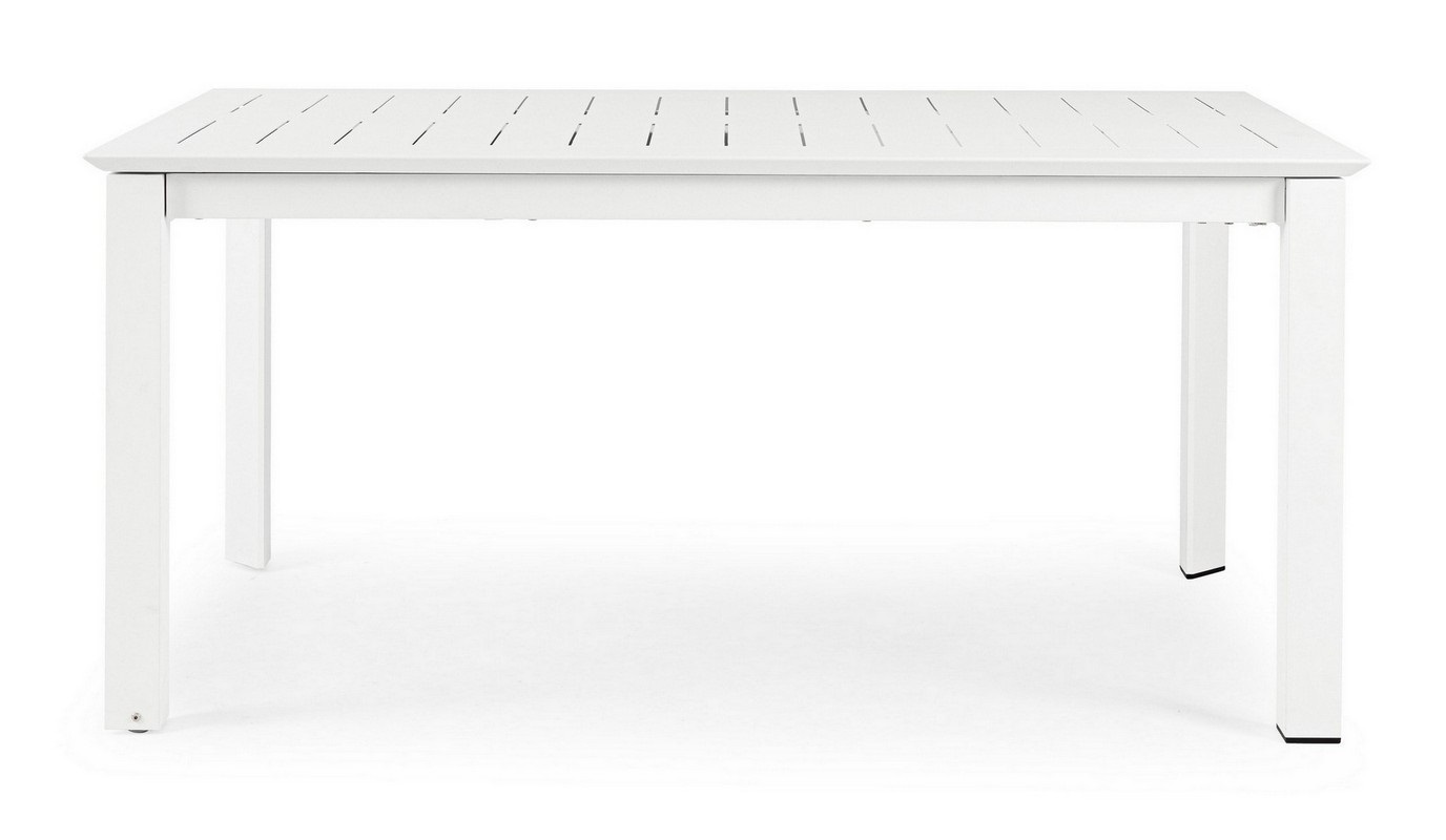 Bizzotto Konnor Tavolo Allungabile Bianco 160/240x100 cm in Alluminio con Ruote - Design Moderno e Resistente