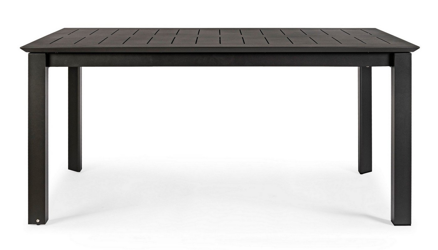 Bizzotto Tavolo Allungabile Konnor 160-240x100 cm Antracite in Alluminio con Apertura Telescopica e Ruote