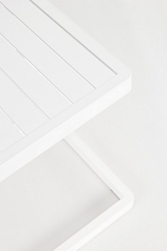 Bizzotto Tavolino Konnor 40x40 cm Bianco - Alluminio Verniciato a Polvere, Altezza 45 cm, Adatto per Esterno
