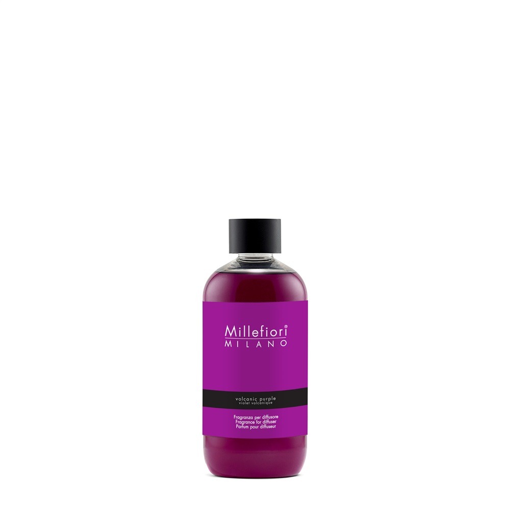 Millefiori Milano Ricarica per Diffusore Volcanic Purple 250 ml - Fragranza Opulenta con Note di Bergamotto, Pera e Lampone