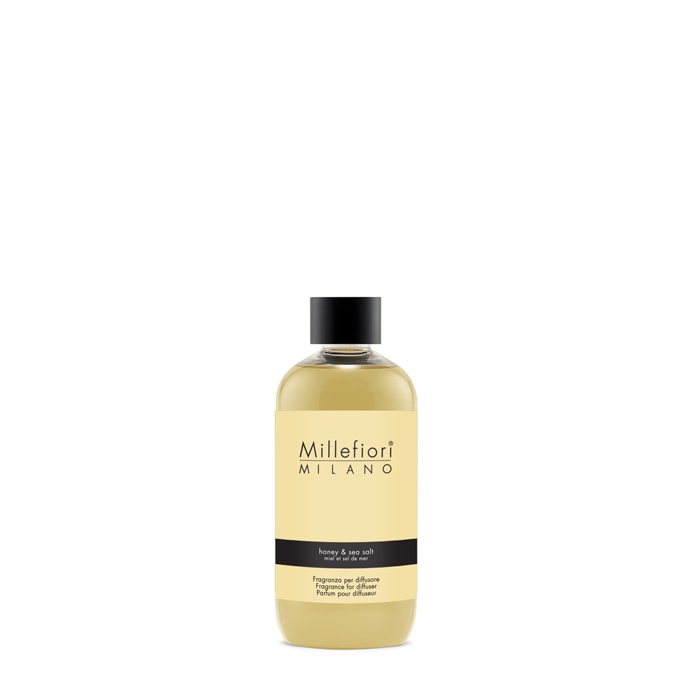 Millefiori Milano Ricarica per Diffusore a Bastoncini 250 ml - Fragranza Honey & Sea Salt con Note di Miele e Salato