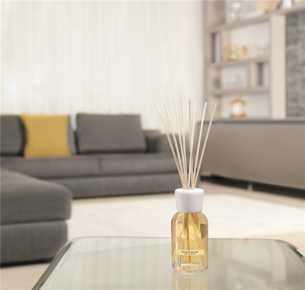 Millefiori Milano Ricarica per Diffusore a Bastoncini 250 ml - Fragranza Honey & Sea Salt con Note di Miele e Salato