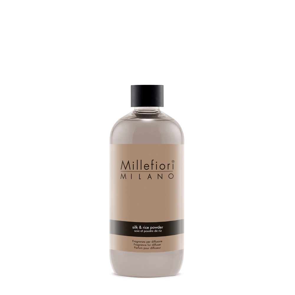 Millefiori Milano Silk & Rice Powder 500 ml - Ricarica per Diffusore con Fragranza Lussuosa e Rasserenante