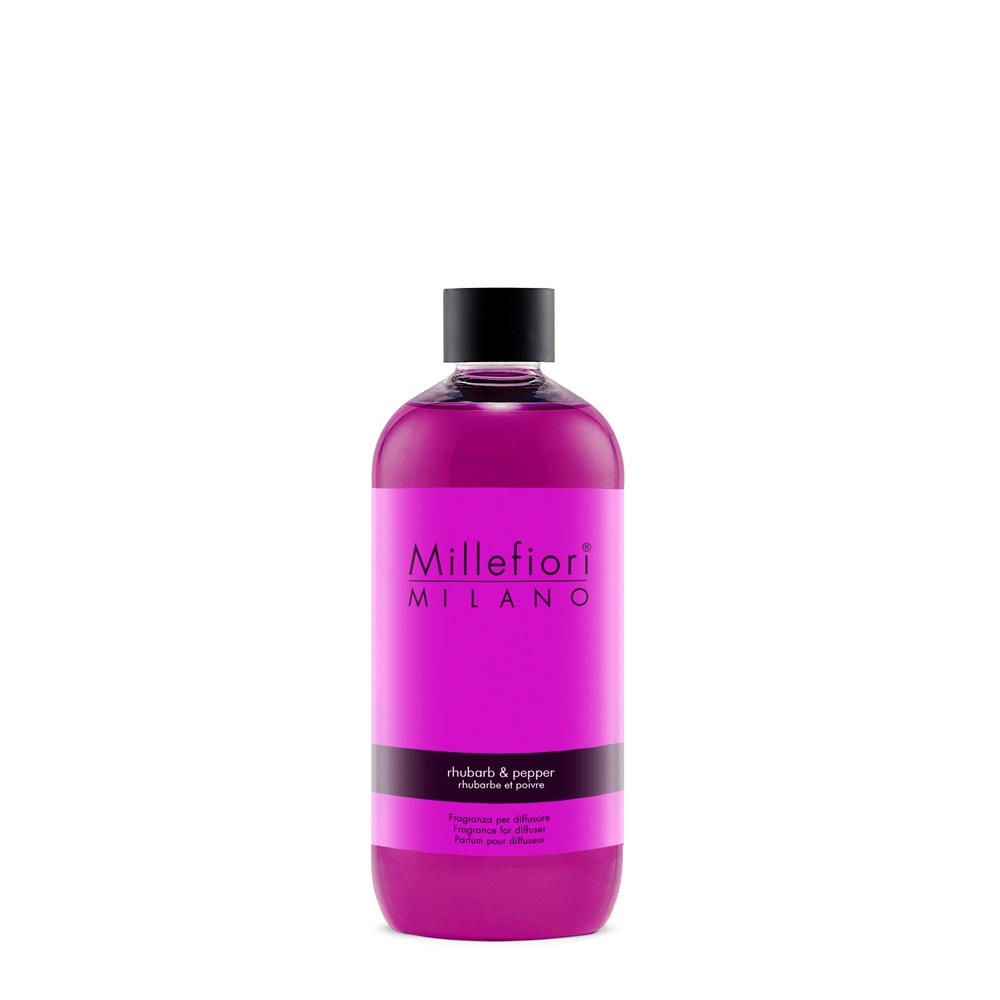 Millefiori Milano Profumo per Diffusore Rhubarb & Pepper 500ml - Ricarica con note di rabarbaro, pesca matura e pepe del Nepal