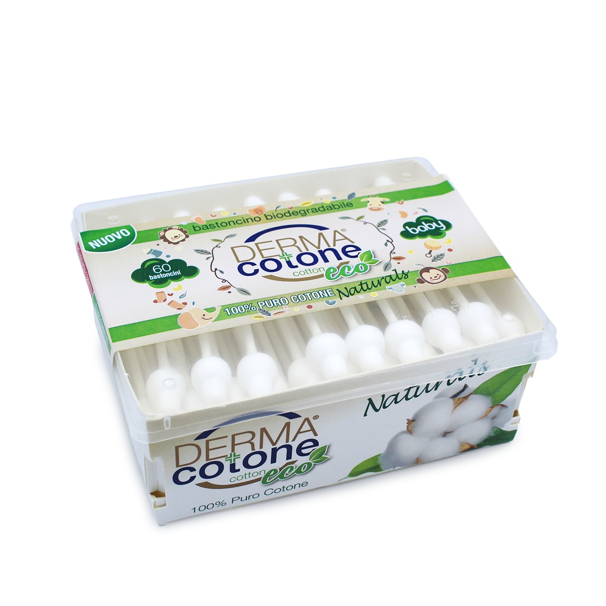 DA.MA. DISTRIBUZIONE Srl Dermacotone Baby Cotton Fioc Biodegradabile Eco Naturals - 60 Pezzi