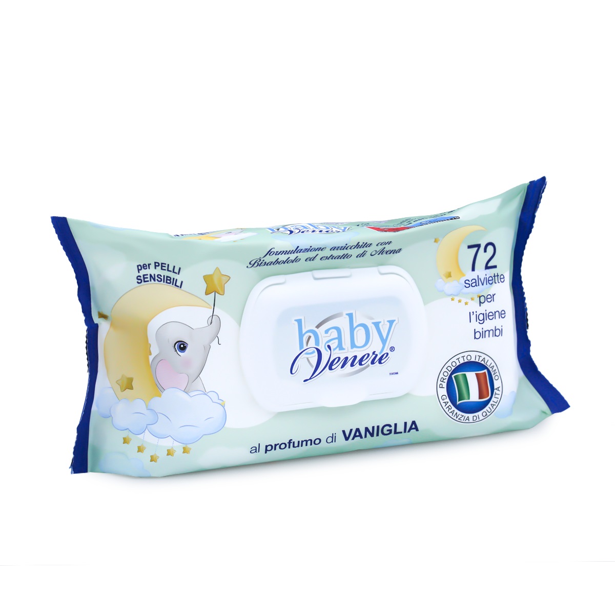 Dermacotone Baby Venere - Salviettine Baby Profumo di Vaniglia, 72 pezzi, Tessuto Extraconsistente e Formula per il pH Naturale della Pelle
